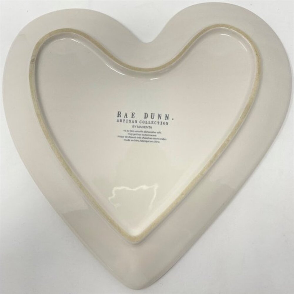 Rae Dunn Happily Ever After Heart Shaped Ceramic Plate - Picture 4 of 6